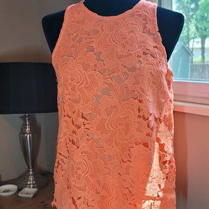 NWT Gianni Bini Coral Lace Tank in Size Small